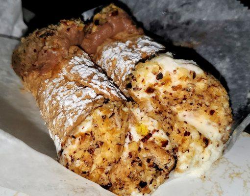 Ricotta and chocolate filled Cannoli