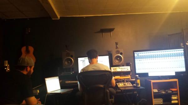 Gabe at work doing his magic on one of my songs