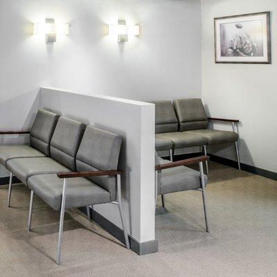 A waiting area in the New York Bone & Joint Physical Therapy office.