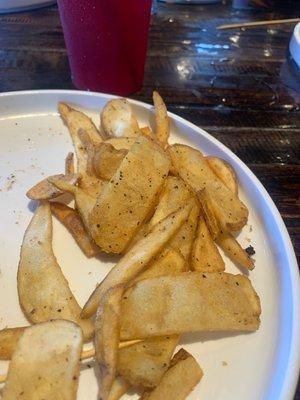 Fries-seasoned and sliced thin