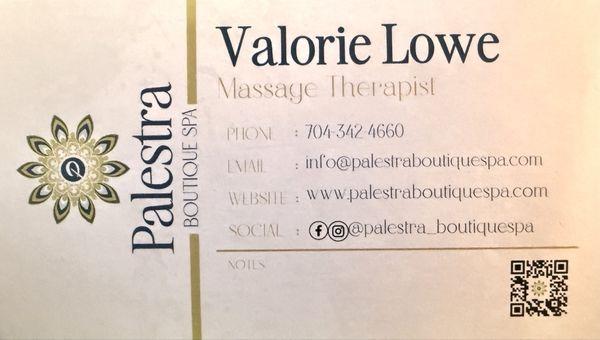 Valorie Lowe Business Card