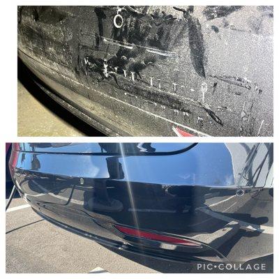 TESLA MODEL S REAR ENDED BEFORE AND AFTER