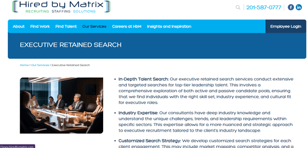 HiredbyMatrix hired us to refresh their website.