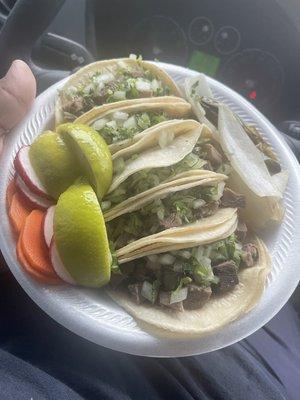 5 tacos de lengua ‍