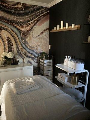 Relax in our skincare room on our state-of-the- art bed and out-of-this world design.