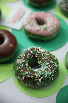 Donut with chocolate icing and sprinkles