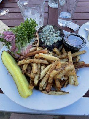 Bison Burger with fries