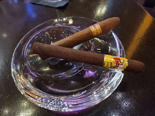 Cigars in gorgeous ashtray