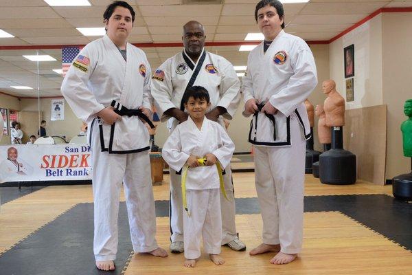 Grandmaster Orange, Black belt and yellow belt.