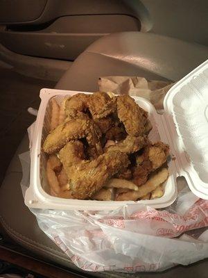 Fried wings and French Fries