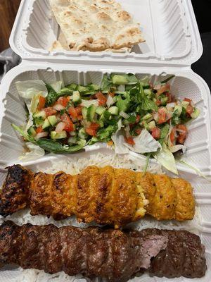 Chicken & Beef Kabob Combo Plate