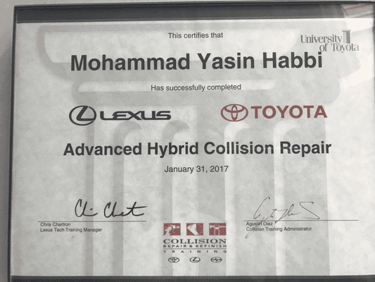 Attended Toyota repair courses.