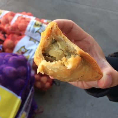 Potato and pea samosa - 75 cents each!!! So good!