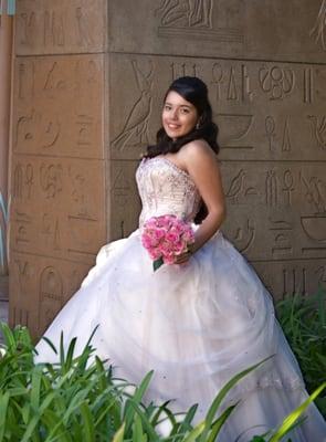 Dress provided by Tuxedo & Bridal Gallery. Morilee Vizcaya Style #87093. Picture courtesy of Sapphire Event Productions.