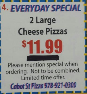 The best pizza deal now available for delivery.