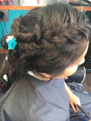 French braid into a fishtail