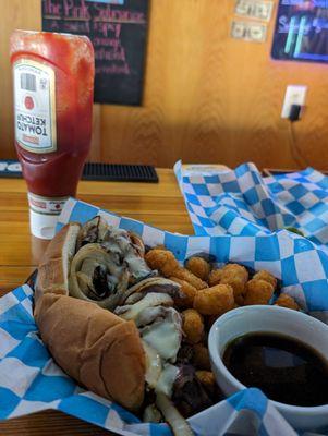 French Dip with tots. So Good!!!