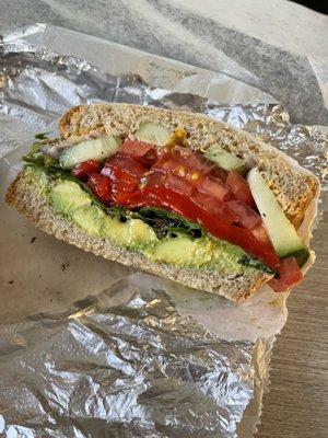 Delicious vegan sandwich on whole wheat!