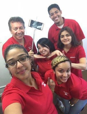 Team is always determined to get things done! Hence, the taped iPhone to the broken selfie stick!