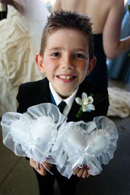 I adore my ring bearer's special moment at the wedding ceremony in Charlotte. Thanks!