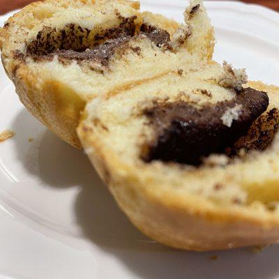 Cross section of Nutella Brioche