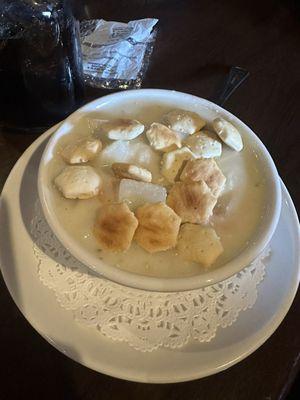 Clam chowder soup of the day