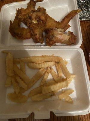 Ordered the Chicken and fries....Lol this is what I got! You get what you pay for....all for $5.05.