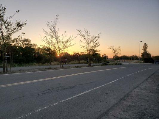 View of trail from parking lot