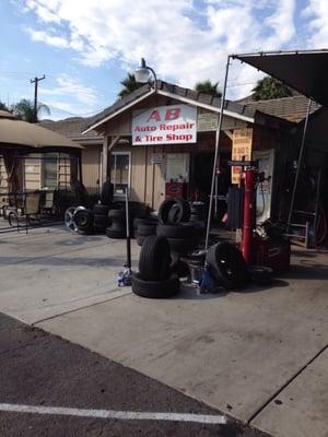 Replacing my tires here at AB Auto Repair.