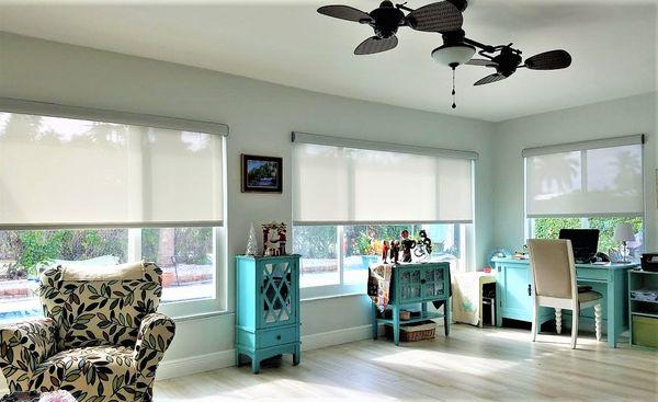 3% openness motorized roller shades