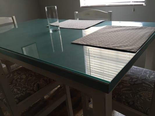 Kitchen table glass top.