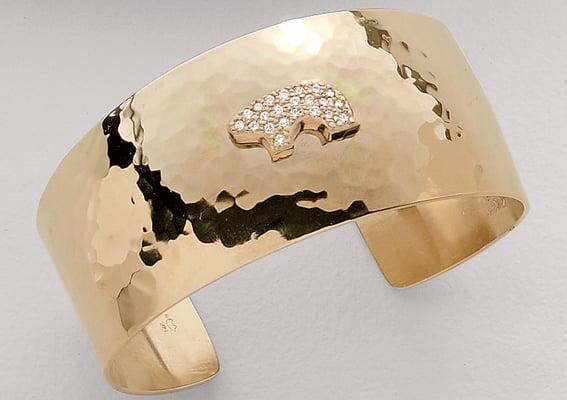 The Golden Bear Hammered Gold Cuff