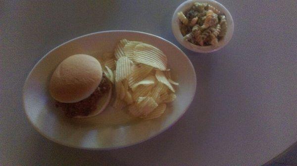 Friday's Special - Sloppy Joe or Ham Salad w/ chips and pasta salad  ONLY $4.50