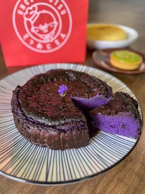 Ube burnt basque cheesecake- smells so good, fluffy, with a soft, custard-like texture!