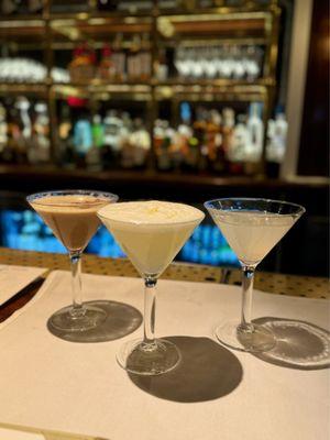 Espresso Martini, Lemon Drop Martini, and Lychee Martini