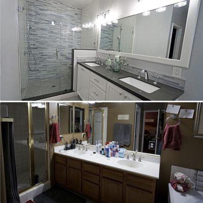 La Verne - Master bath remodel (before and after)