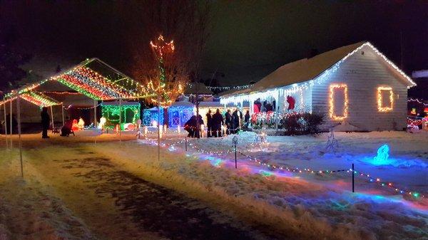 Holiday in Lights at the Anoka County Fair: lining up for Santa