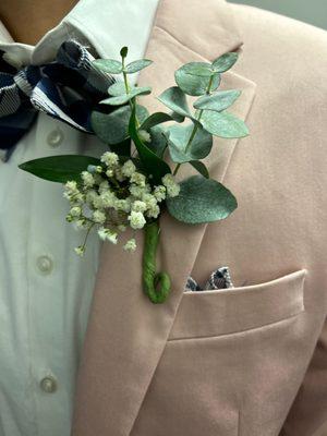 Eucalyptus boutonniere for my son's prom.