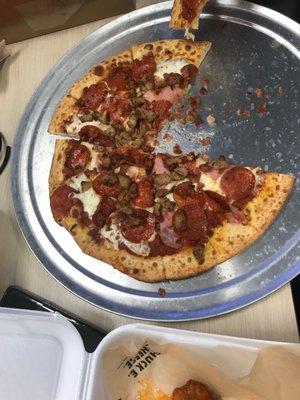 All meat pizza