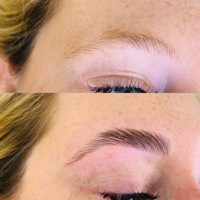 Brow lamination, tinting & shaping