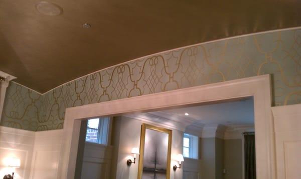 Wallpapering in Dining room