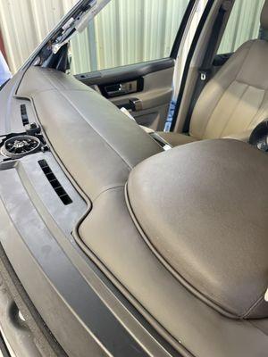 Leather dash extension on a jaguar