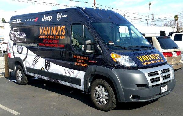 This is the finished product for the Van Nuys Chrysler, Dodge, Jeep, and Ram parts van.