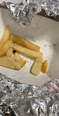 Heard this place wasn't that great but I was hungry. I thought "fries are safe. they can't eff up fries"..... I found a hair in my fries