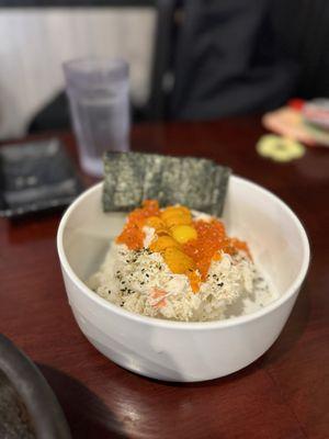 Blue crab uni bowl