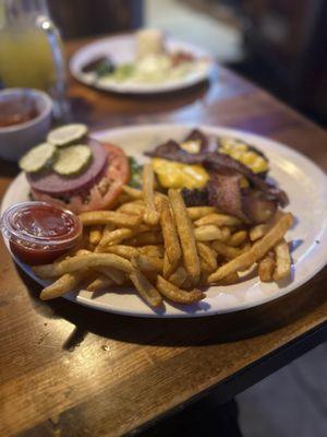 Bacon Cheeseburger and fries