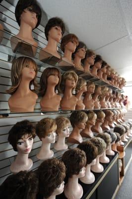 hundreds of wigs in stock.  Many colors and styles to choose from.