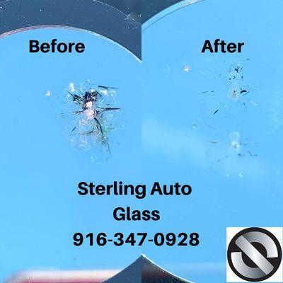 Before and after shot of a repair. Did you know most repairs are free with comprehensive insurance?