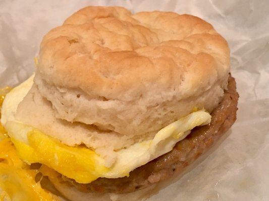 Sausage, Egg, & Cheese Biscuit (excellent!)