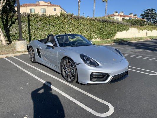 A Boxster GTS from Premier Sports Cars to the West Coast Beach - SIDE VIEW